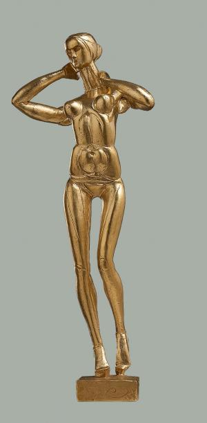 Polished brass figure. 2016. 38cm