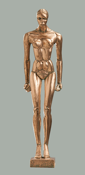 Polished bronze figure. 2014. 53cm.