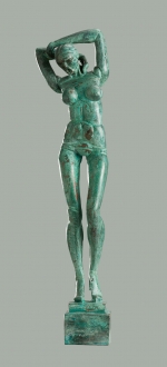  Patinated bronze female figure. 2014. 33cm.