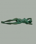  Patinated bronze figure lying. 2015. 47cm.