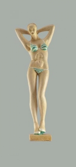  Polychrome terracotta female figure. 2008. 40cm.